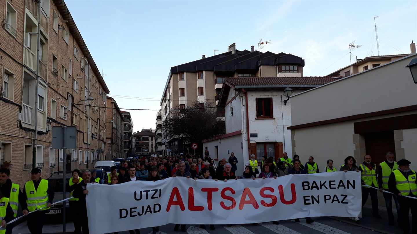 Un momento de la manifestación del sábado en Alsasua.