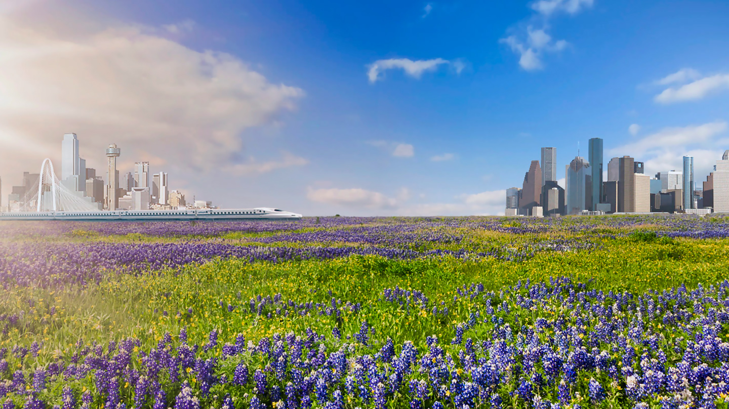 Recreación del AVE Dallas - Houston por parte de la empresa promotora, Texas Central.