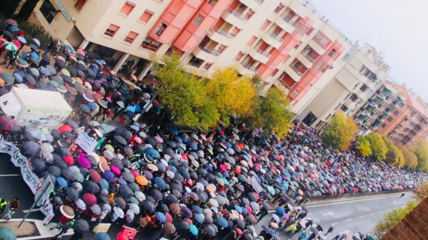Manifestación por un tren digno en Cáceres.