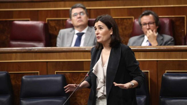 Carmen Montón, durante una intervención en el Congreso de los Diputados durante su etapa como ministra de Sanidad.