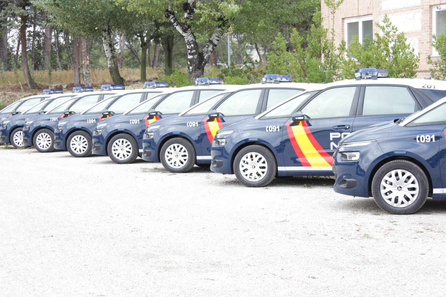 Patrulleros de la Policía Nacional el día que se presentaron.