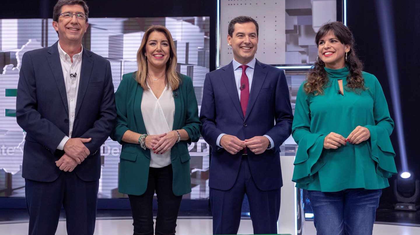 Juan Marín, Susana Díaz, Juanma Moreno y Teresa Rodríguez.