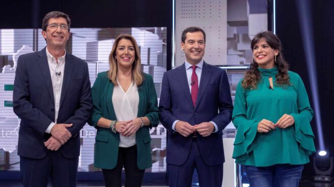 Juan Marín, Susana Díaz, Juanma Moreno y Teresa Rodríguez.