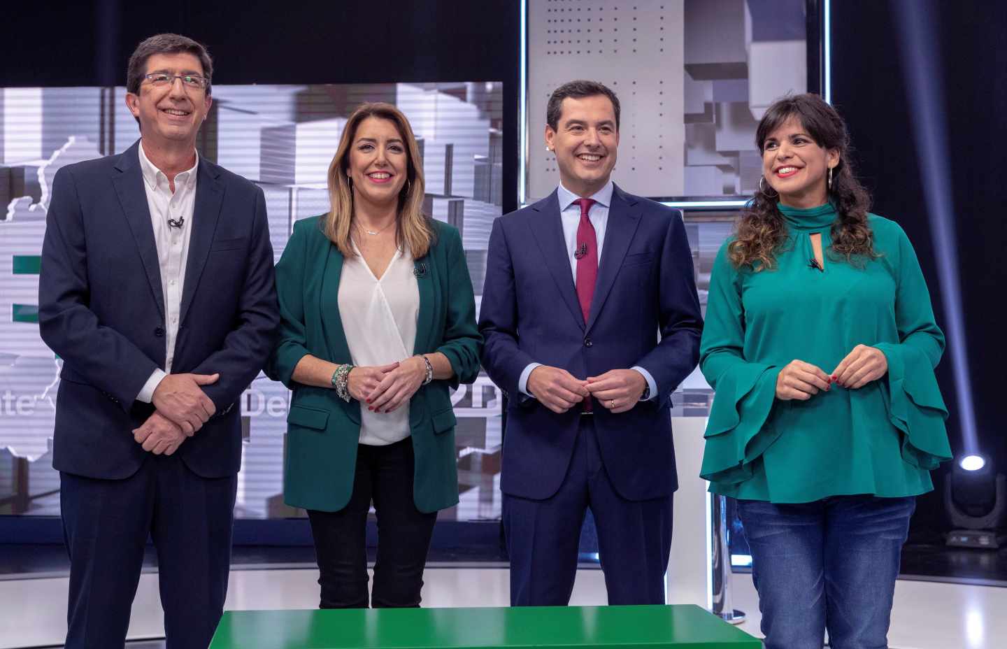 Juan Marín, Susana Díaz, Juanma Moreno y Teresa Rodríguez.