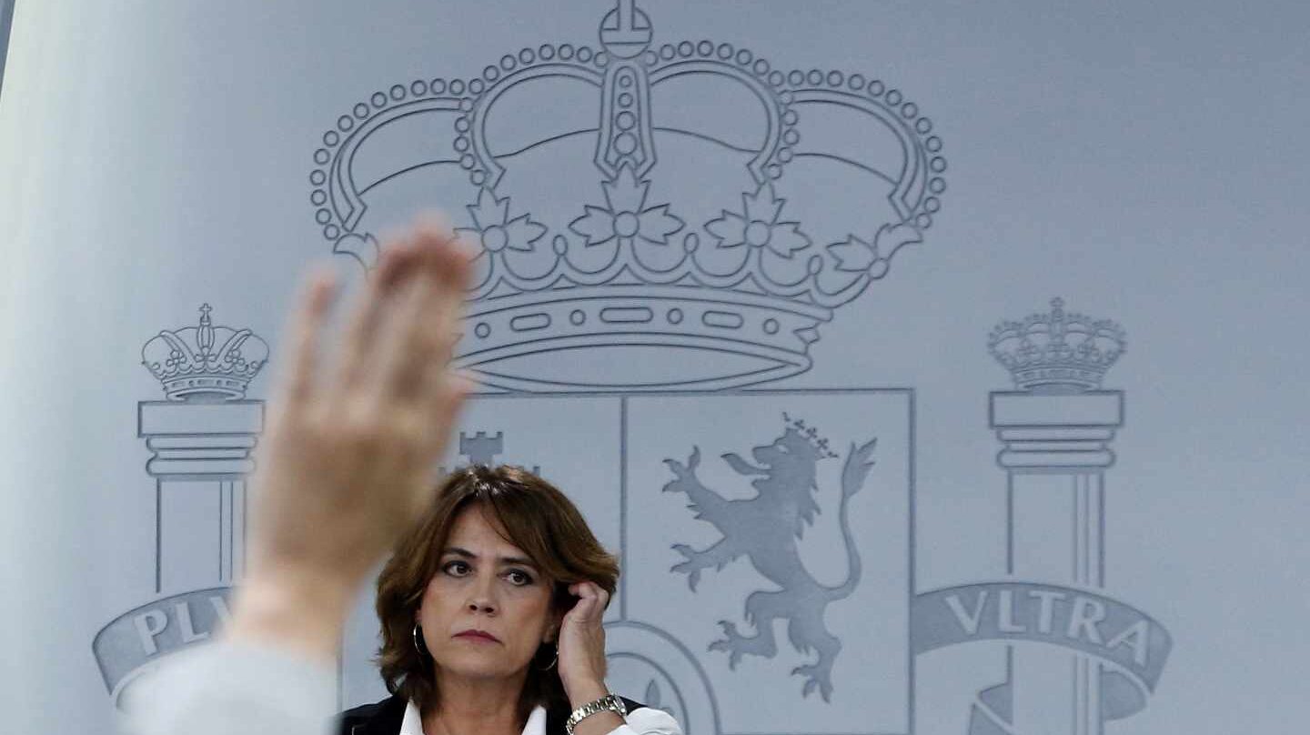 Dolores Delgado, ministra de Justicia, en rueda de prensa posterior al Consejo de Ministros.