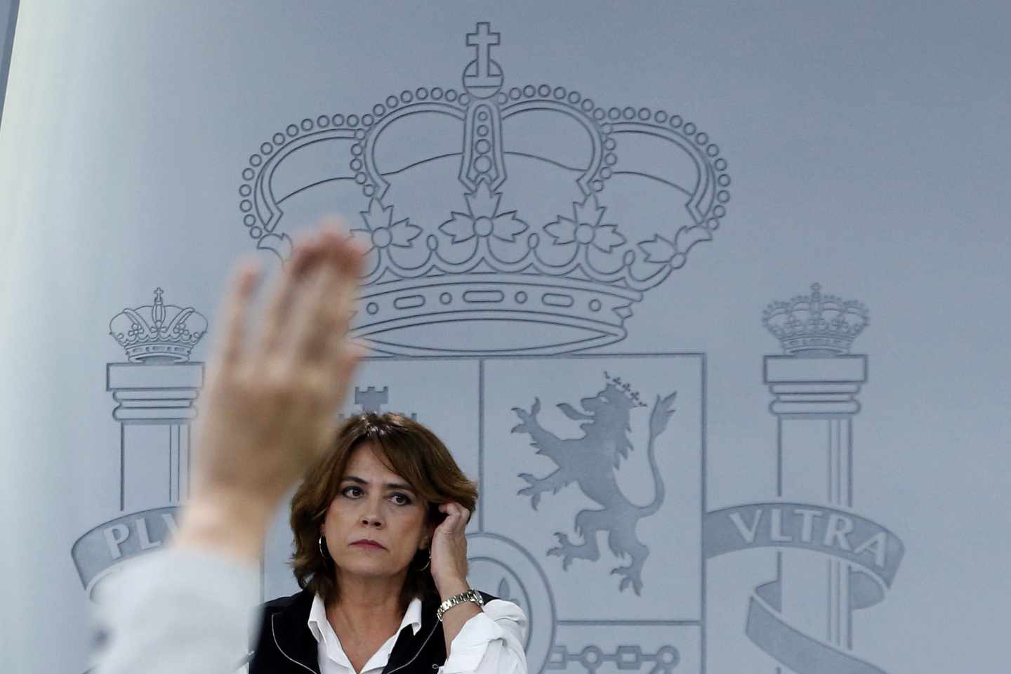 Dolores Delgado, ministra de Justicia, en rueda de prensa posterior al Consejo de Ministros.