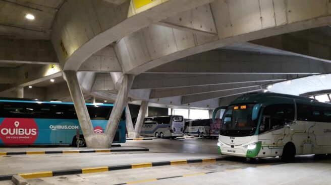 Autobuses estacionados en la estación de San Sebastián.