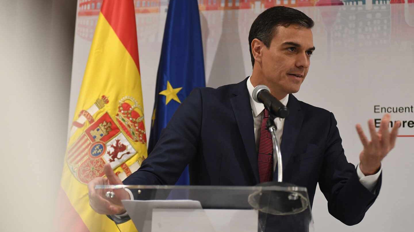 Pedro Sánchez, durante un encuentro con empresarios en su visita a Cuba