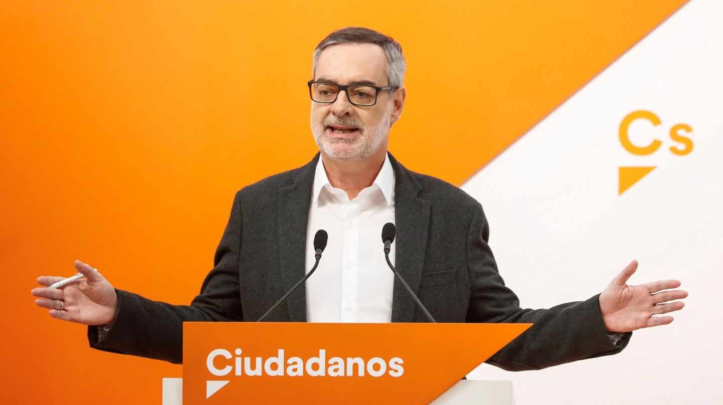 El diputado de Ciudadanos José Miguel Villegas, en una comparecencia pública.