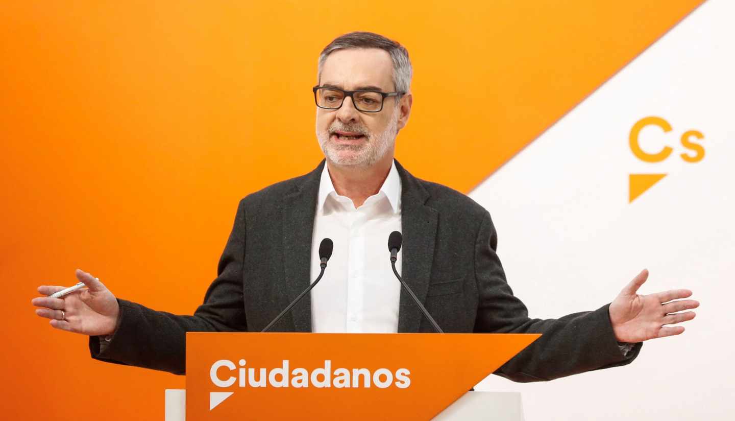 El diputado de Ciudadanos José Miguel Villegas, en una comparecencia pública.