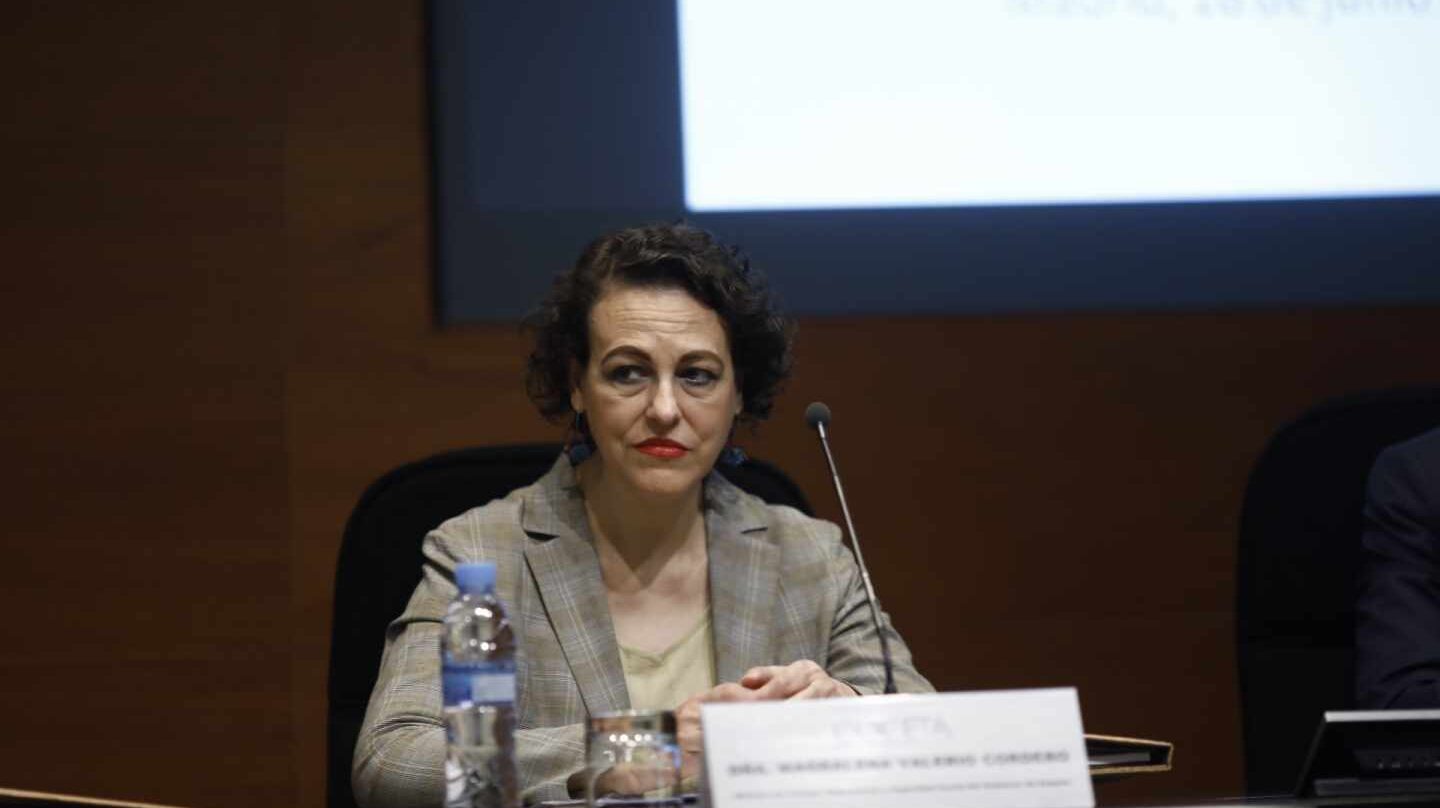 La ministra de Trabajo, Magdalena Valerio, durante un acto público.