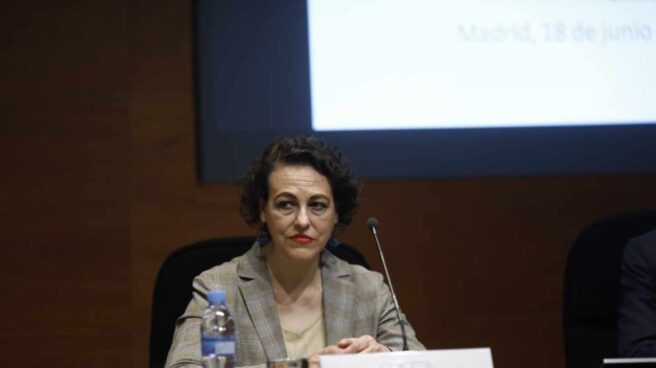 La ministra de Trabajo, Magdalena Valerio, durante un acto público.