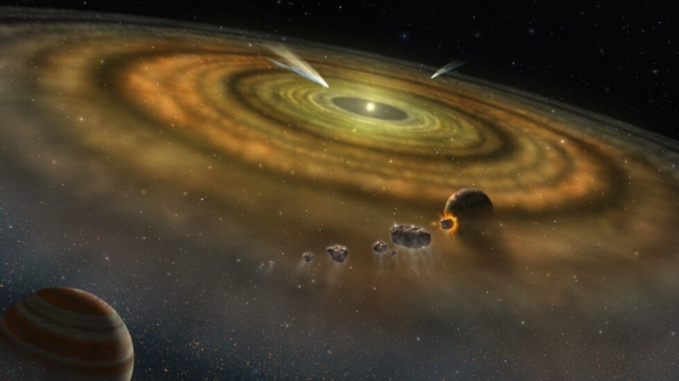 Recreación de la primitiva nebulosa solar