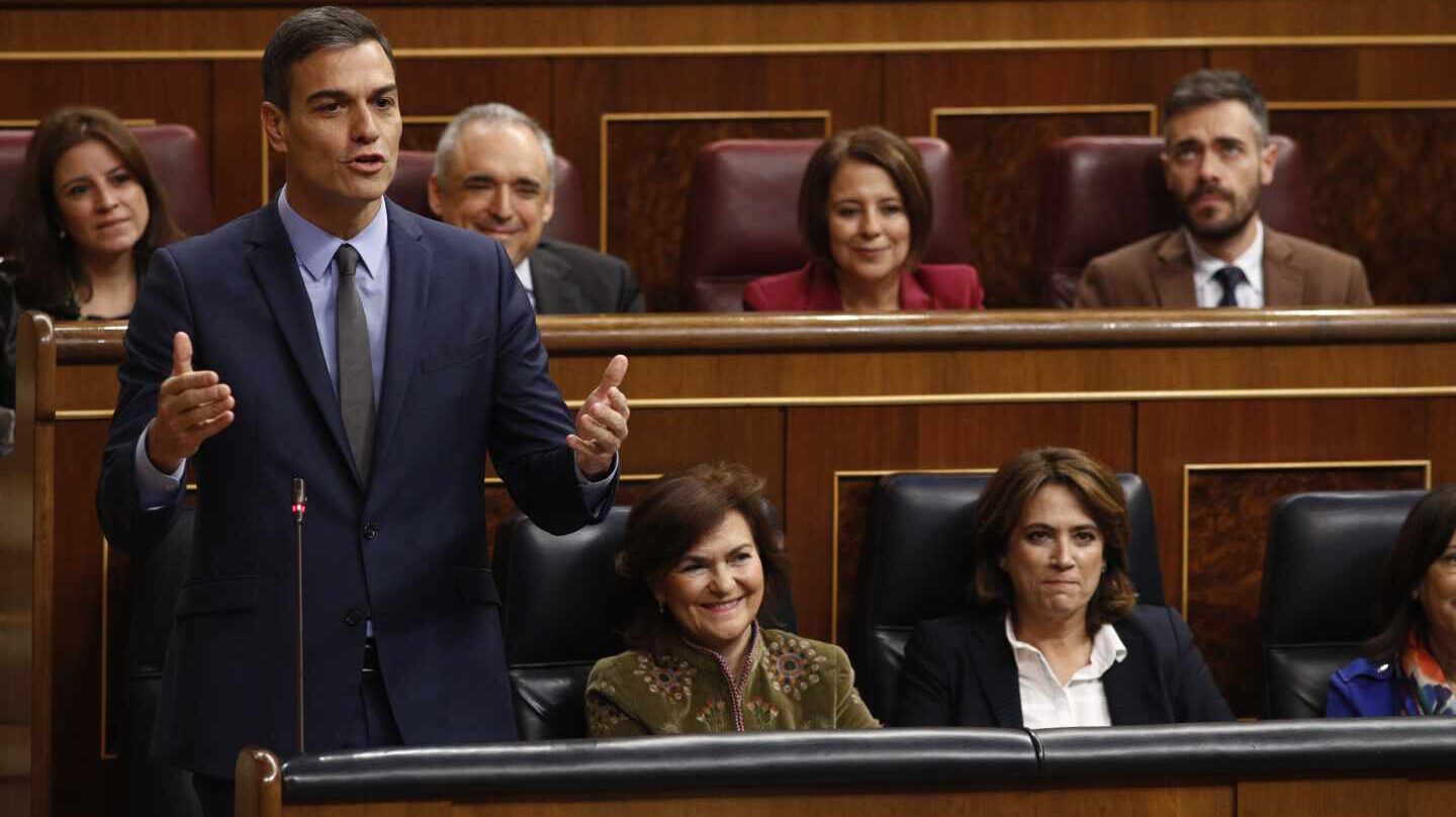 Pedro Sánchez en la sesión de control del Congreso.