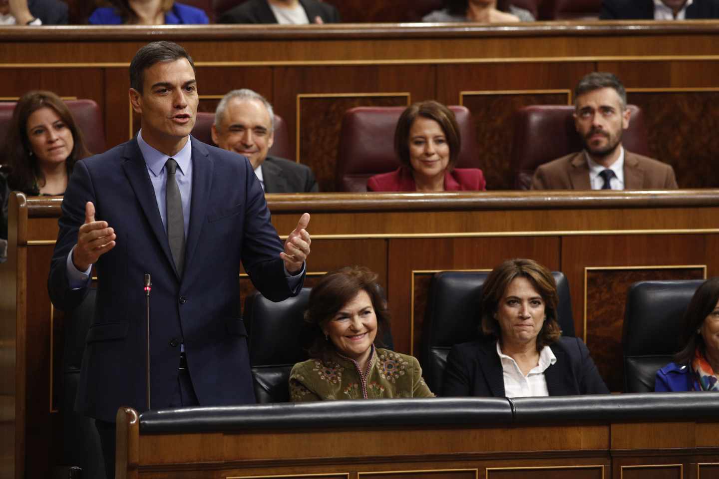 Pedro Sánchez en la sesión de control del Congreso.