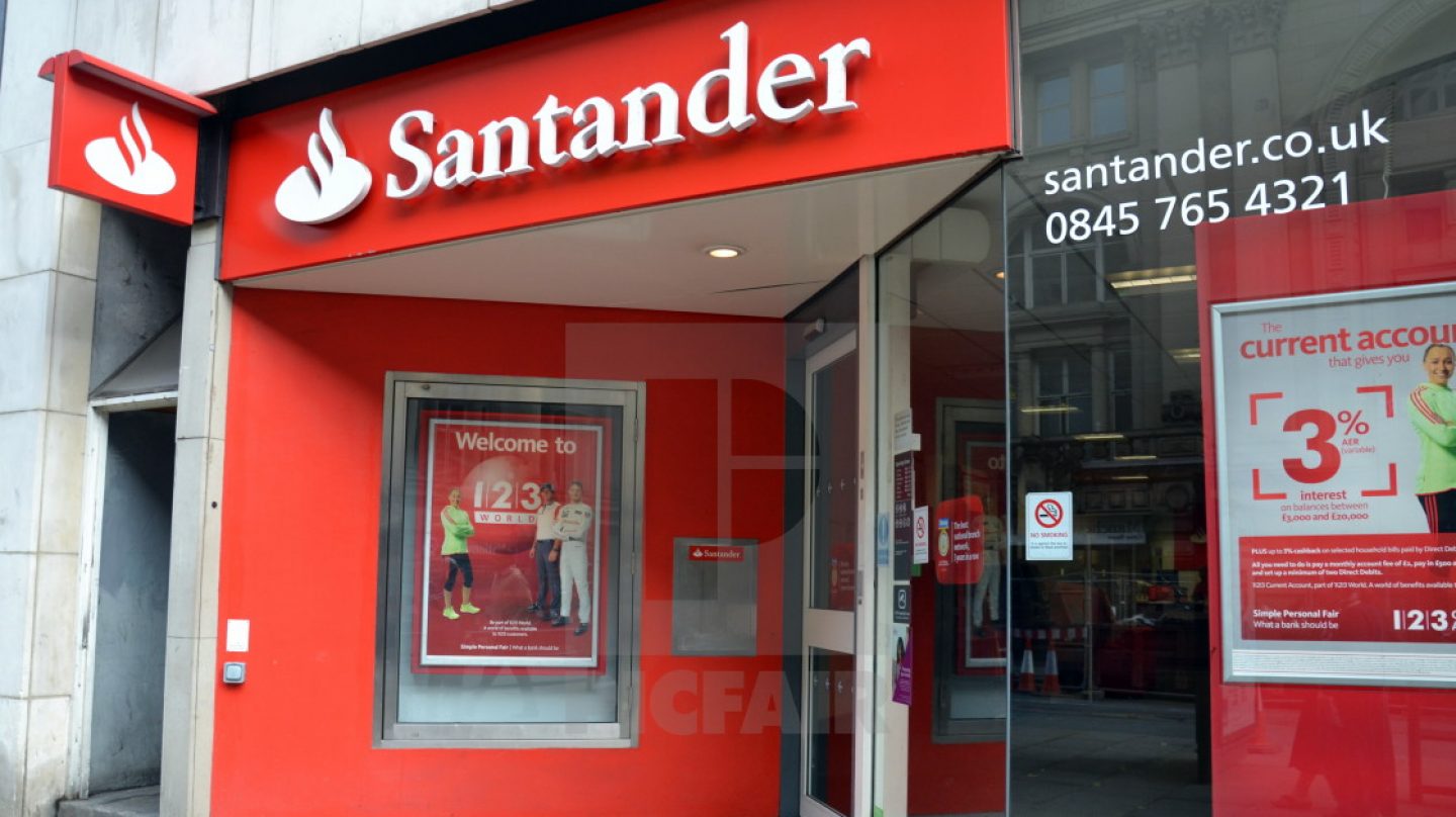 Una sucursal de Santander en Manchester.