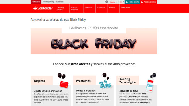 El 'Black Friday' de la banca: créditos gratis, cheques regalo y smartphones baratos