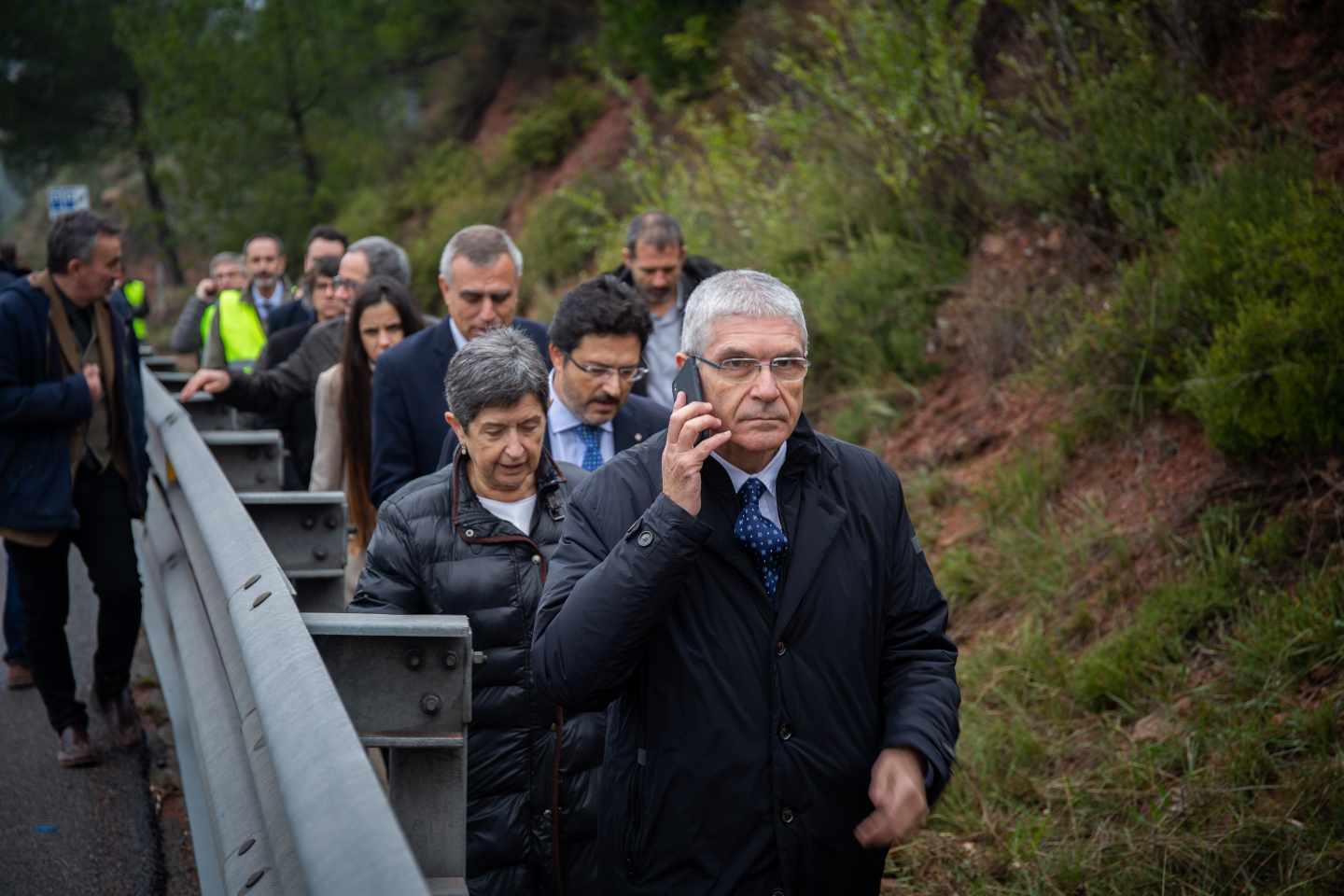 El presidente de Renfe Isaías Taboas en el lugar del accidente del Rodalíes, este martes.