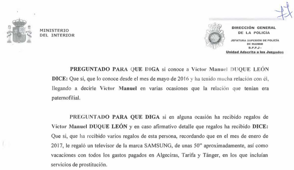 Acta de la declaración del testigo Carlos Roberto F.M. ante la Policía.