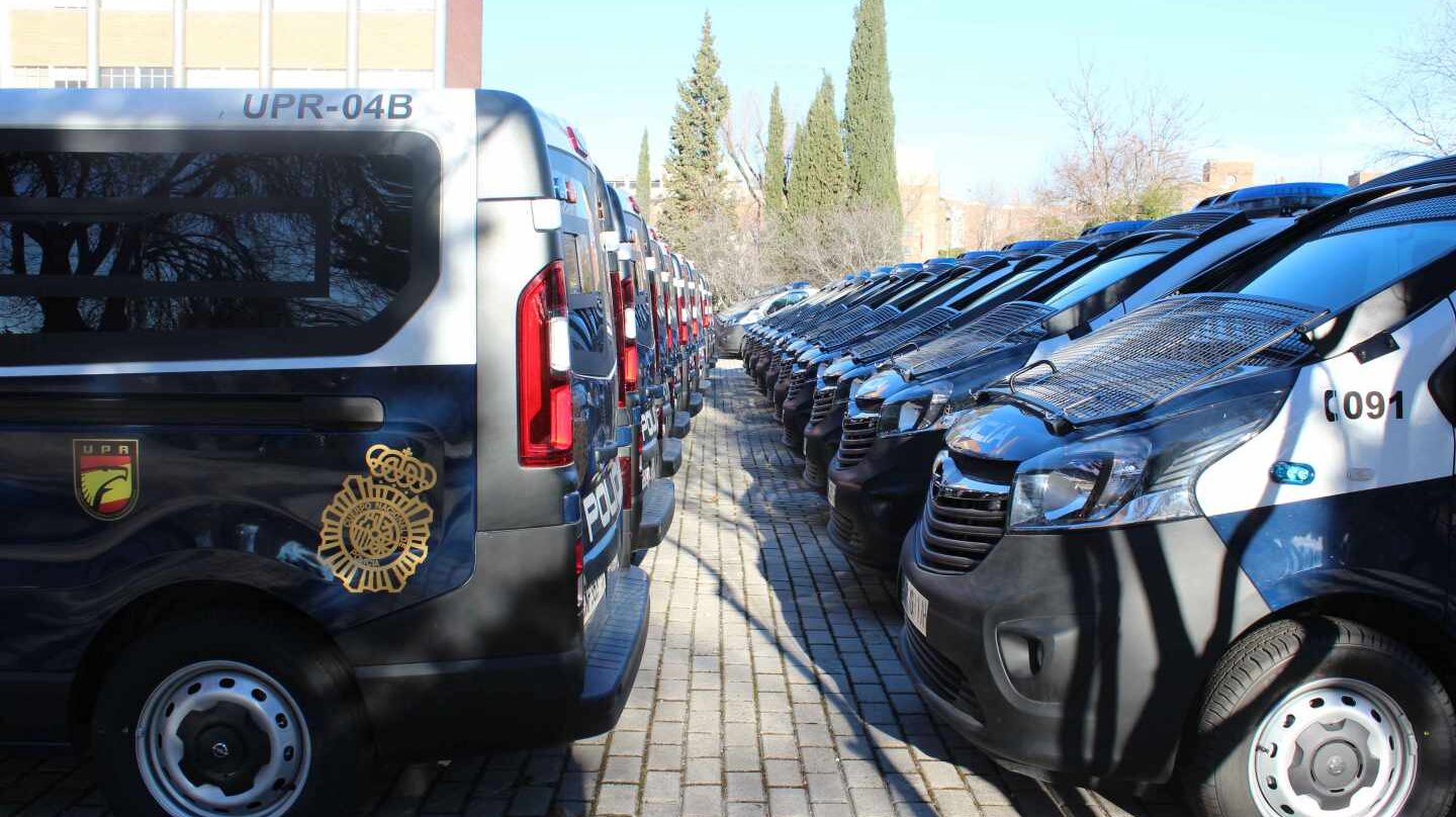Vehículos de la Policía Nacional incorporados a la flota en diciembre de 2017.
