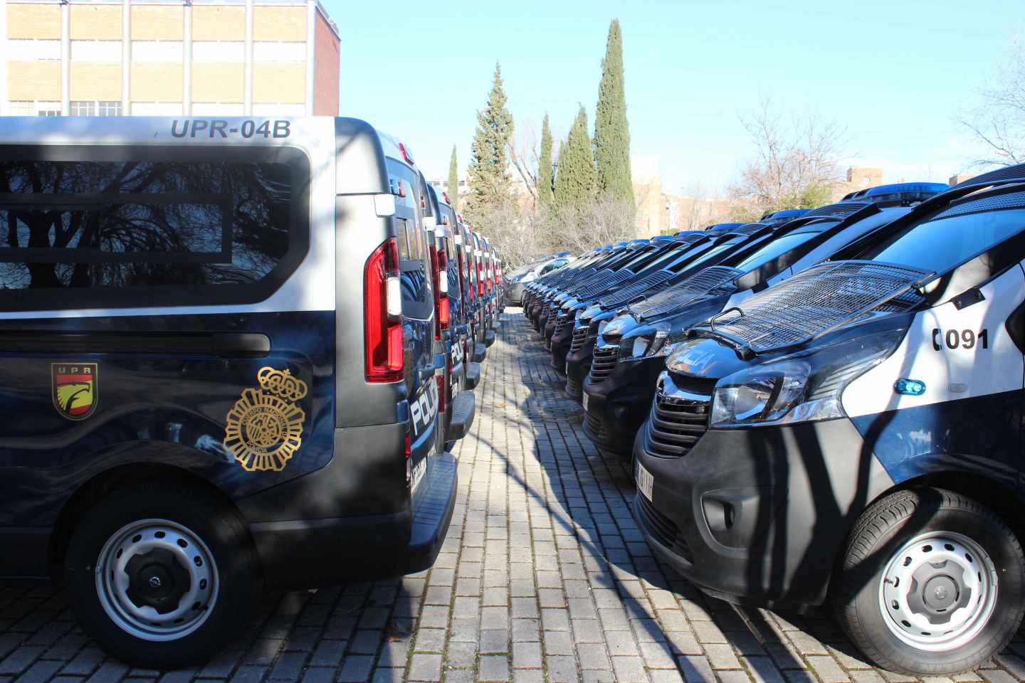 Vehículos de la Policía Nacional incorporados a la flota en diciembre de 2017.