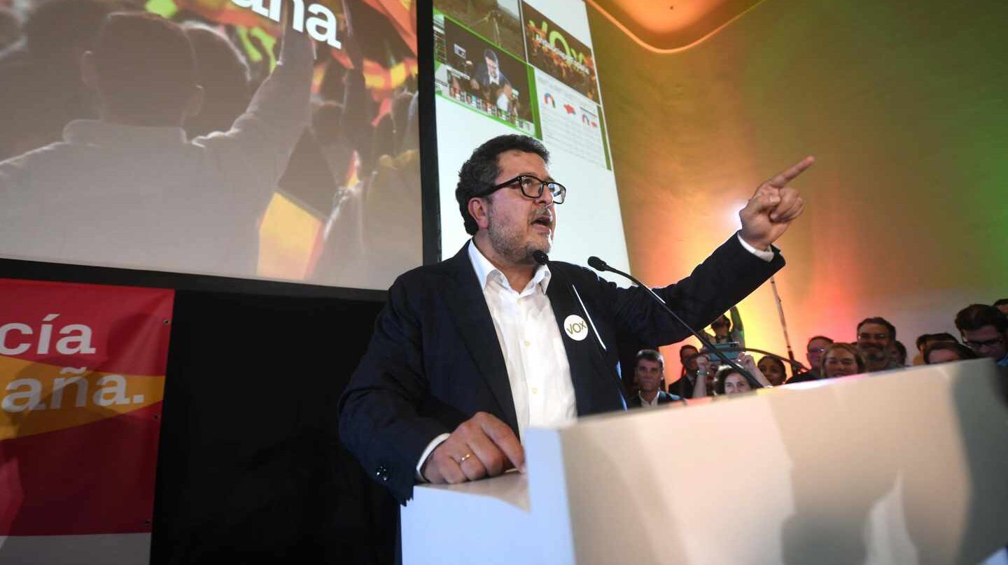 Francisco Serrano, líder de Vox en Andalucía, tras conocerse el escrutinio del 2-D.