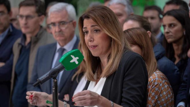 Susana Díaz, tras la Ejecutiva del PSOE andaluz.