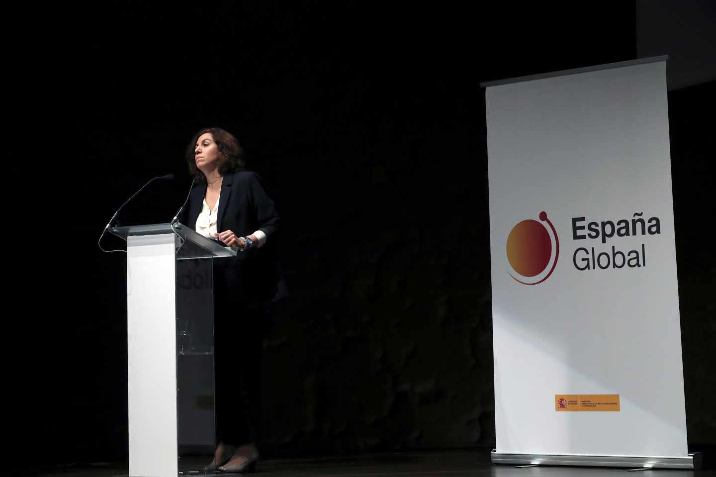 La secretaria de Estado de la España Global, Irene Lozano, durante su intervención en la presentación del vídeo "This is the real Spain".