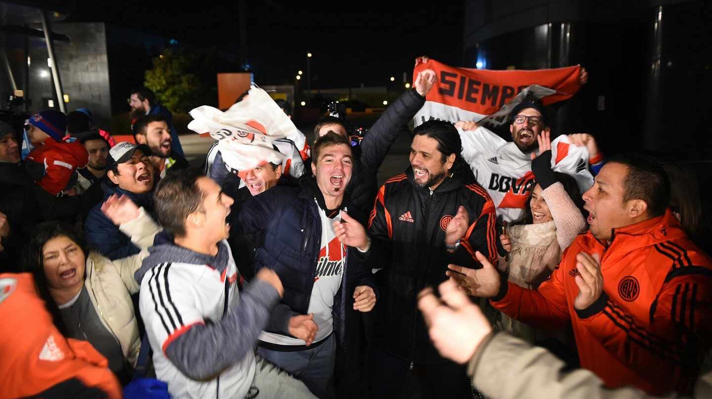 Aficionados del River Plate, en Madrid.