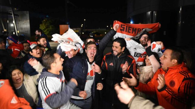 Aficionados del River Plate, en Madrid. Aficionados del River Plate, en Madrid.