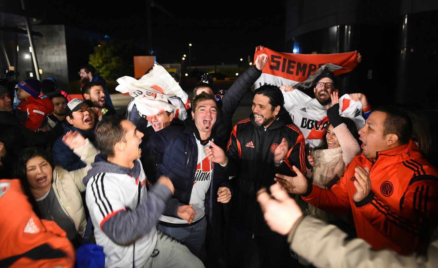 Aficionados del River Plate, en Madrid.