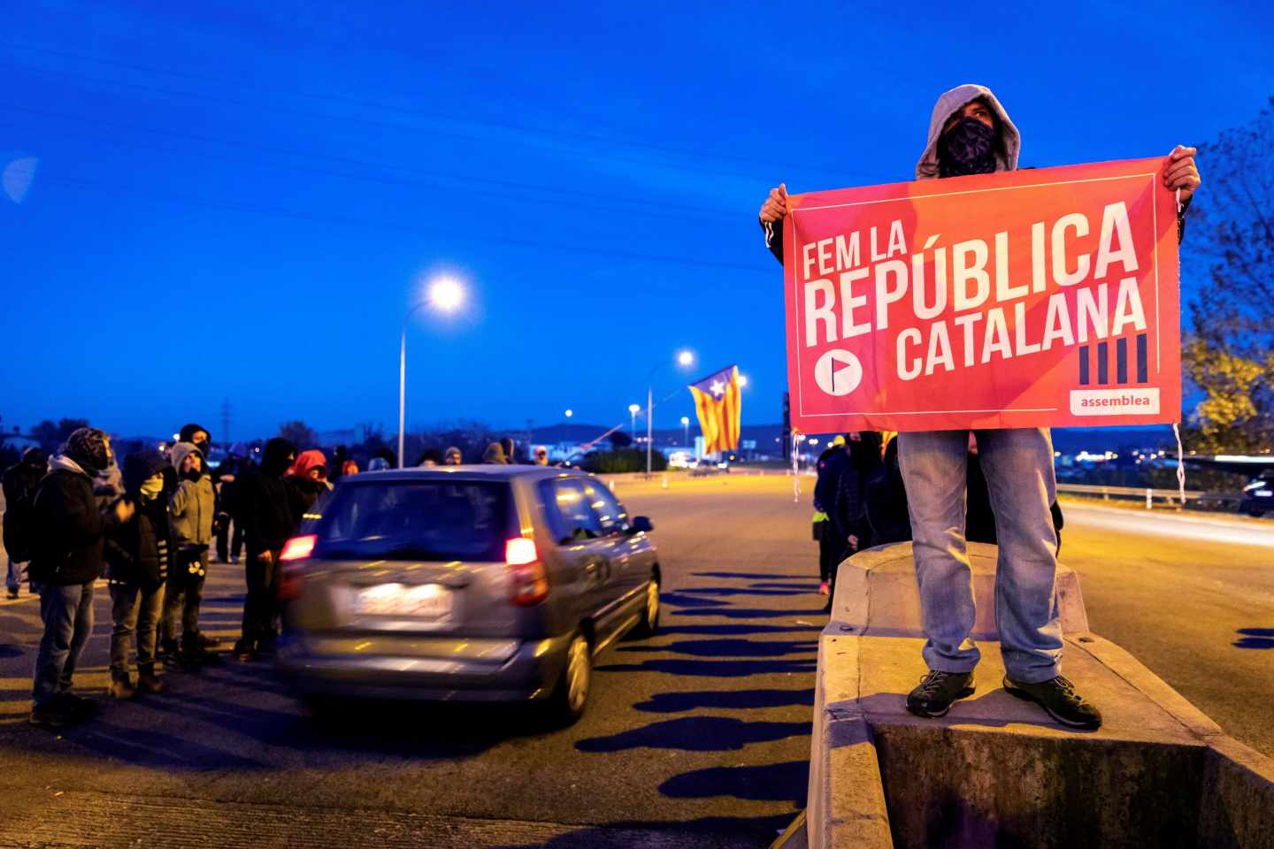 Protesta de los CDR en la autopista AP-7.