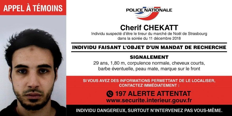La policía abate a Cherif Chekatt, el terrorista huido del mercado de Estrasburgo