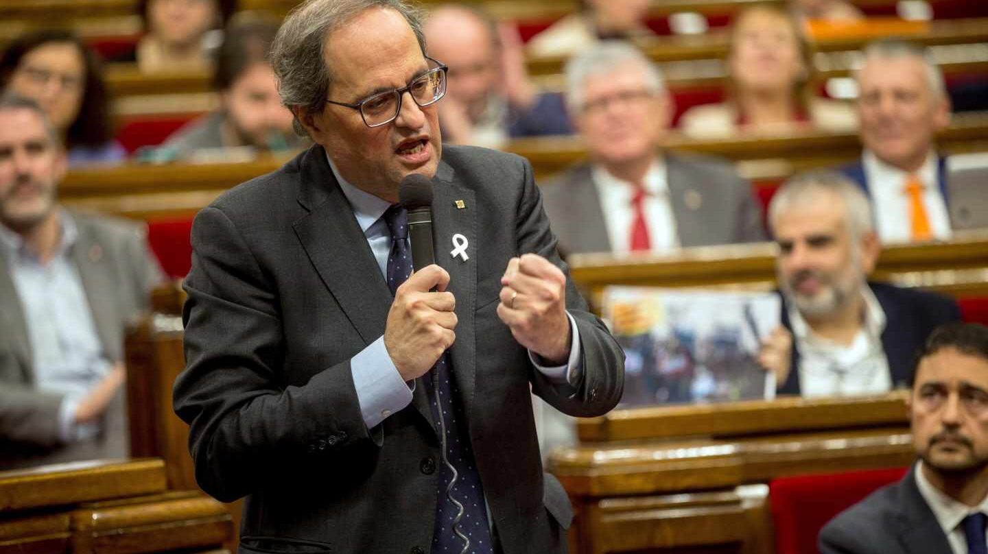 Quim Torra, presidente de la Generalitat, en el Parlament.