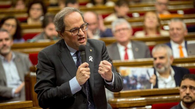 Quim Torra, presidente de la Generalitat, en el Parlament.