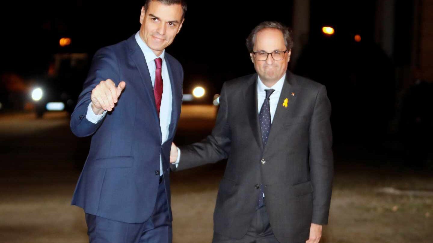 Sánchez y Torra, juntos en Pedralbes.
