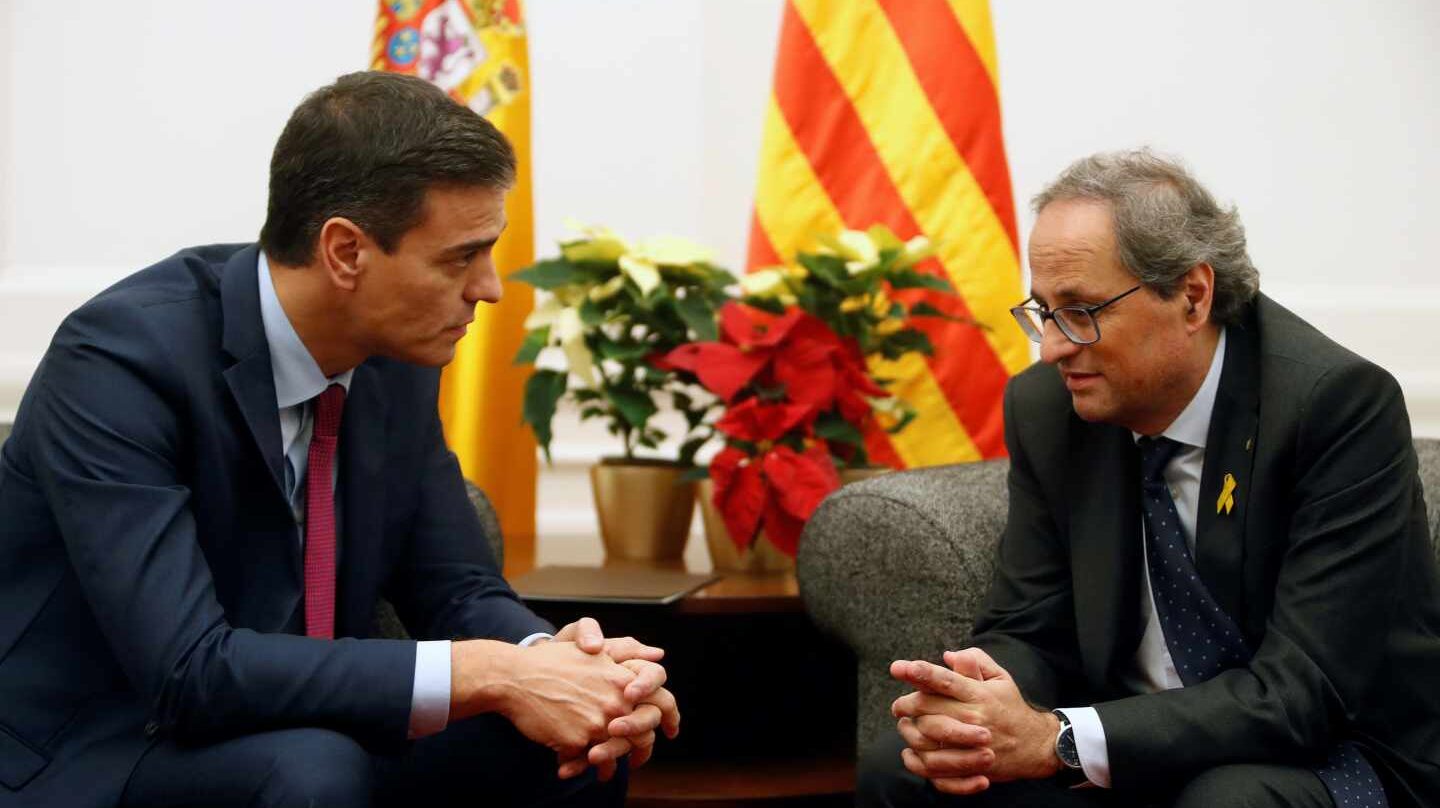 Sánchez y Torra, juntos en Pedralbes.