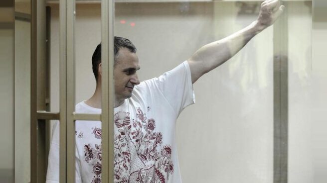 El cineasta Oleg Sentsov durante el juicio en el que se le condenó a 20 años de prisión.