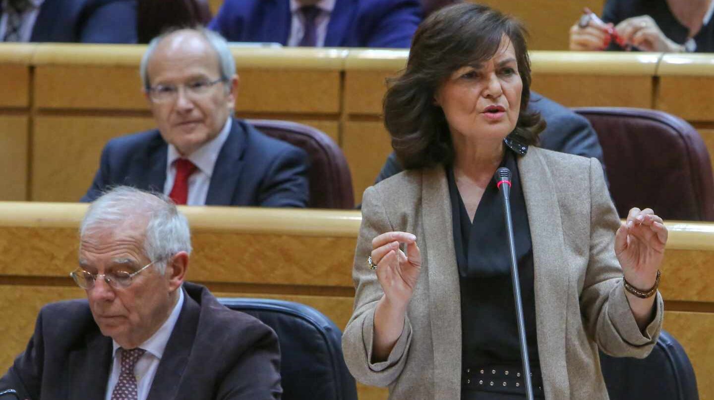 Carmen Calvo, en el Senado.