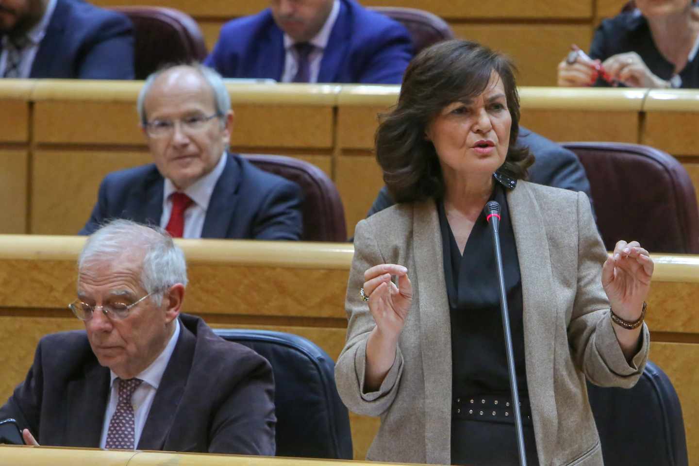 Carmen Calvo, en el Senado.