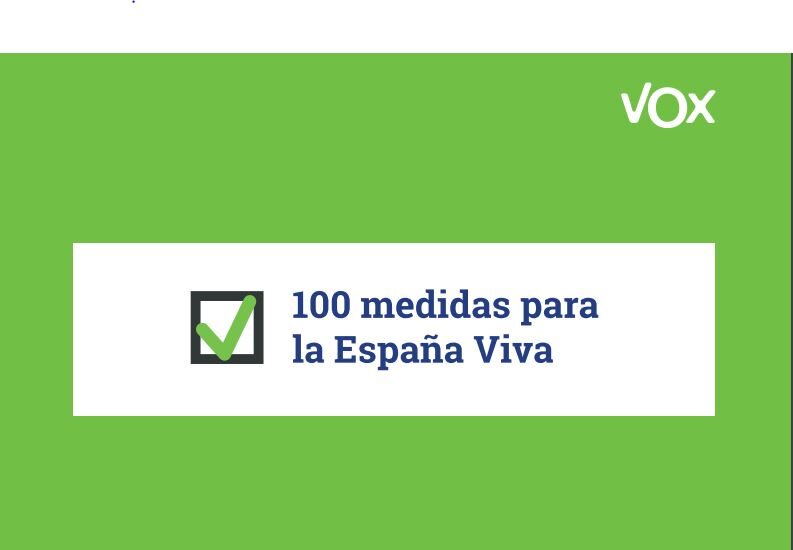 100 Medidas para la España Viva de VOX