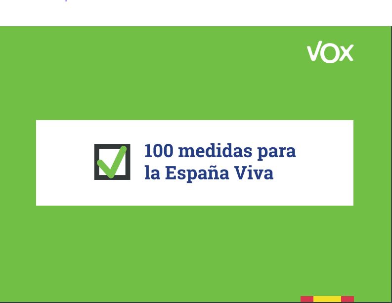 100 Medidas para la España Viva de VOX
