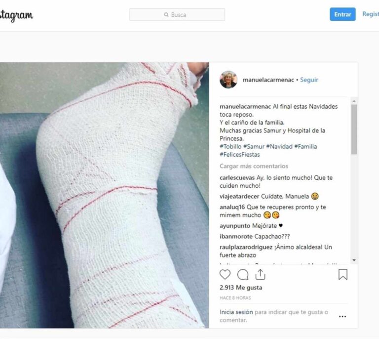 Carmena suspende su agenda estas Navidades tras romperse el tobillo