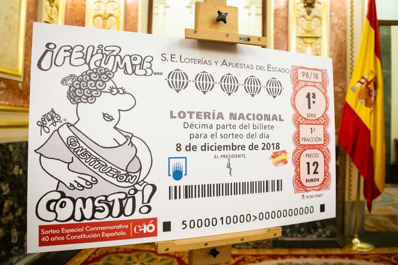 Décimo sorteo de lotería nacional por el 40 aniversario de la Constitución