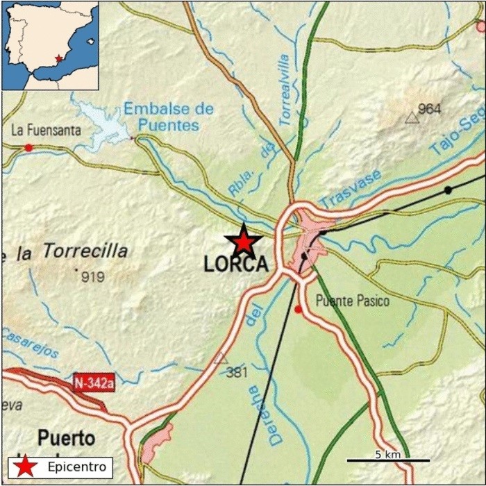 Lorca registra un terremoto de magnitud 3.5 sin constancia de daños materiales