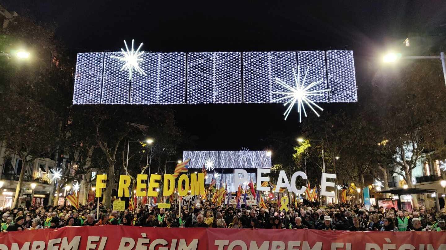 Manifestación independentista en Barcelona.