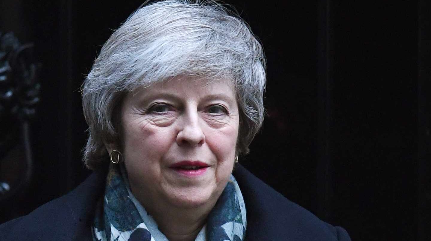 Theresa May, primera ministra británica, antes de su comparecencia en el Parlamento.
