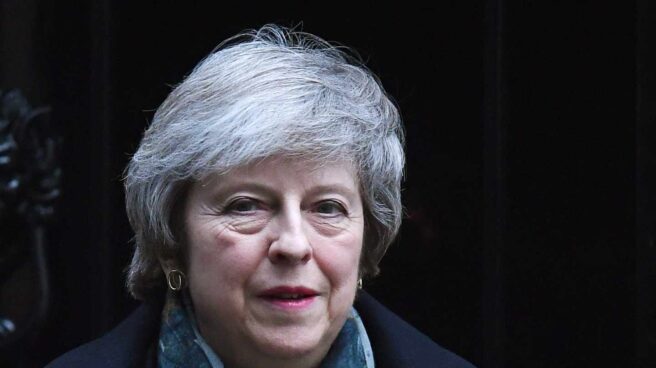 Theresa May, primera ministra británica, antes de su comparecencia en el Parlamento.