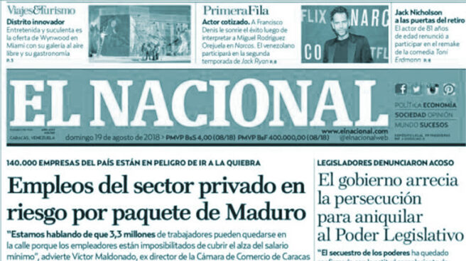 Hoy deja de publicarse la edición en papel de El Nacional de Venezuela