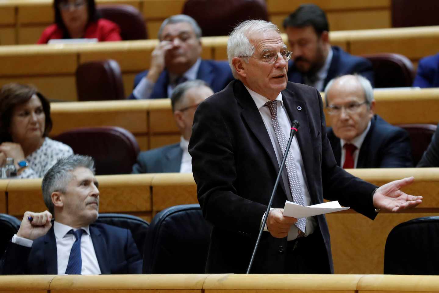El ministro de Exteriores Josep Borrell, durante una sesión en el Senado.